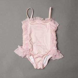 Harper Canyon Pink Tulle Ruffle Swimsuit